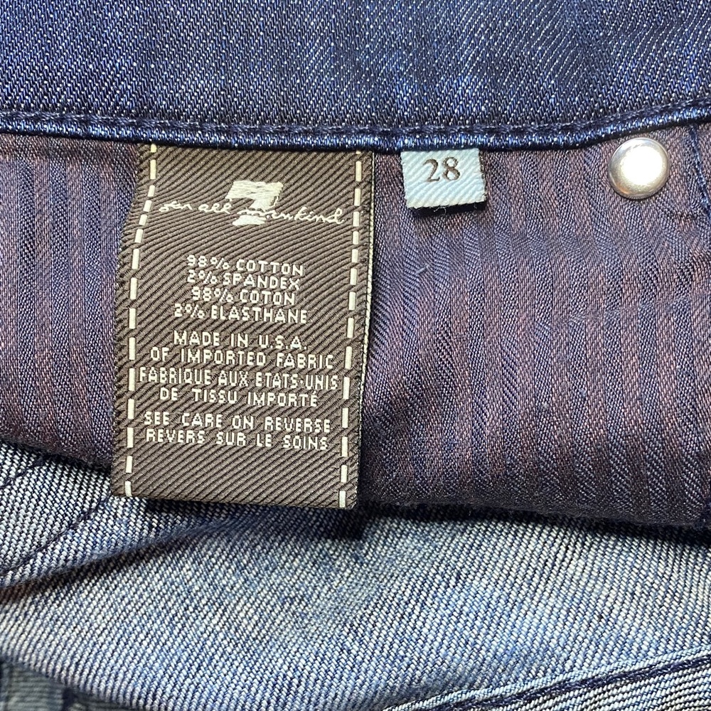 7 For All Mankind Straight Leg Jeans in Deep Blue - Picture 4 of 6